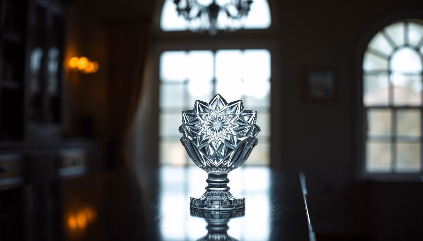 lalique crystal flacon in editorial style