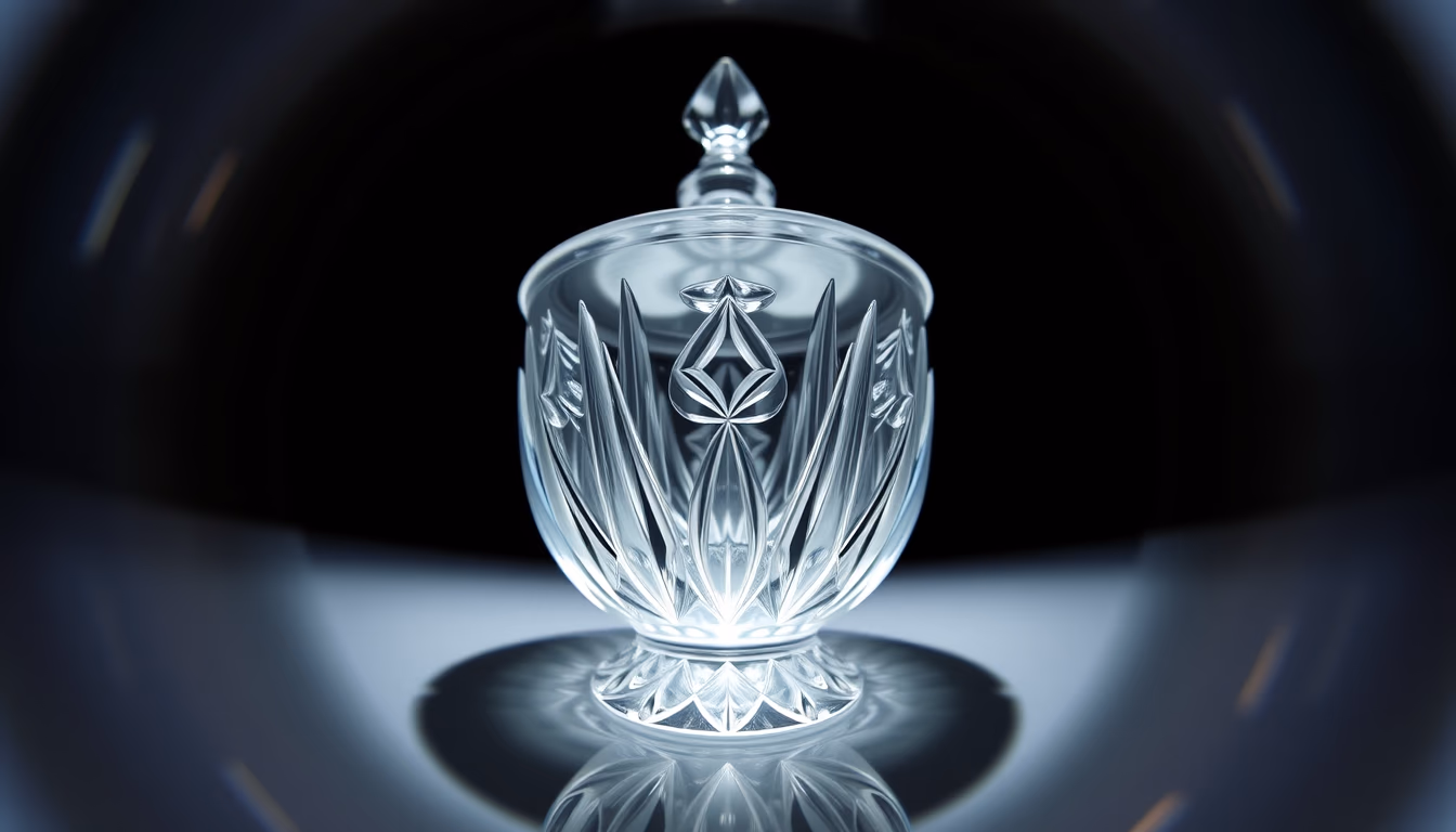 lalique crystal flacon in editorial style