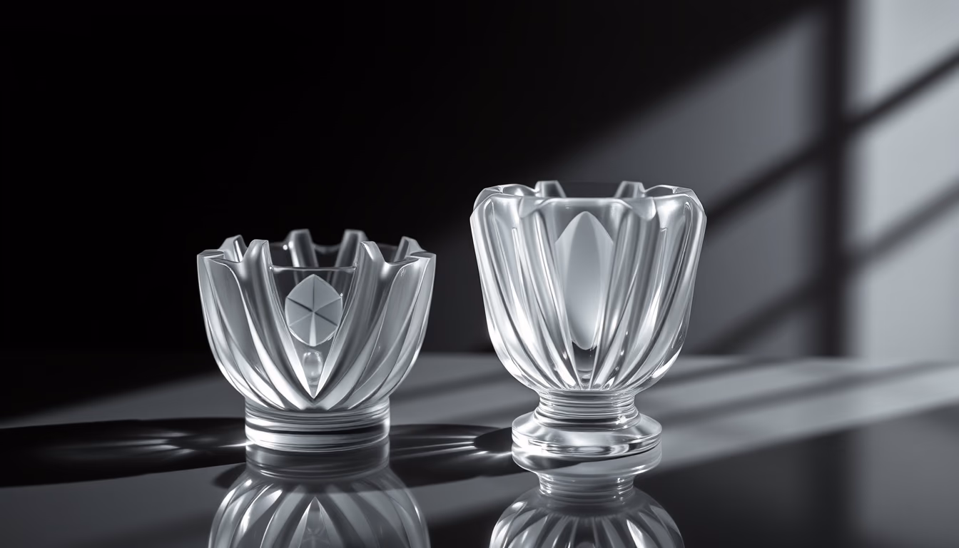 lalique crystal flacon in editorial style