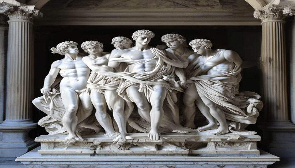 laocoon group sculpture in editorial style
