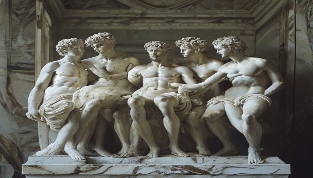 laocoon group sculpture in editorial style