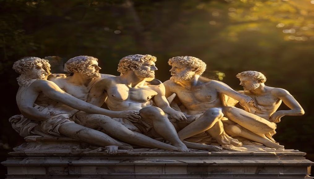 laocoon group sculpture in editorial style