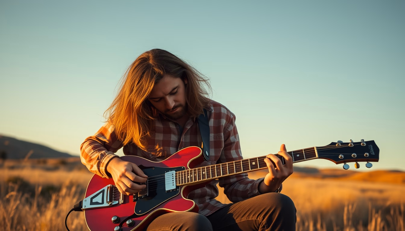 lap steel guitar in editorial style
