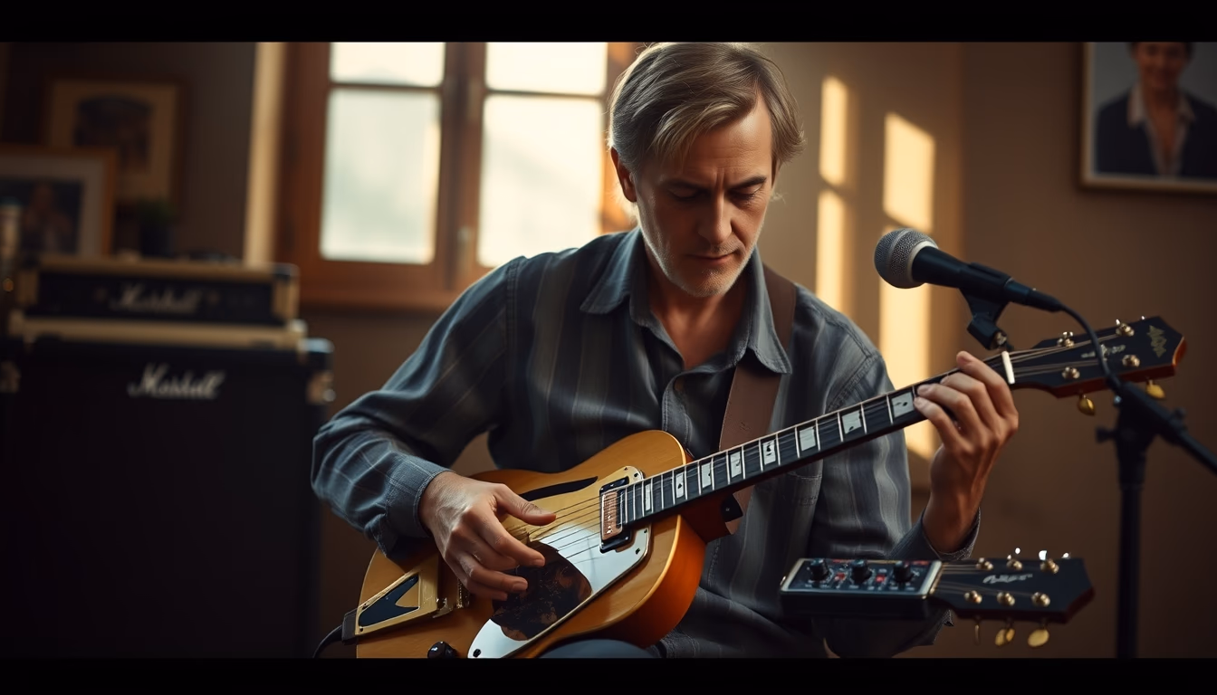 lap steel guitar in editorial style