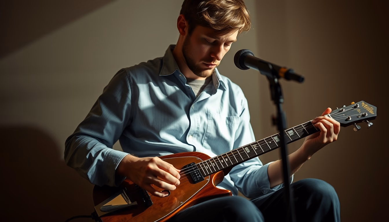 lap steel guitar in editorial style