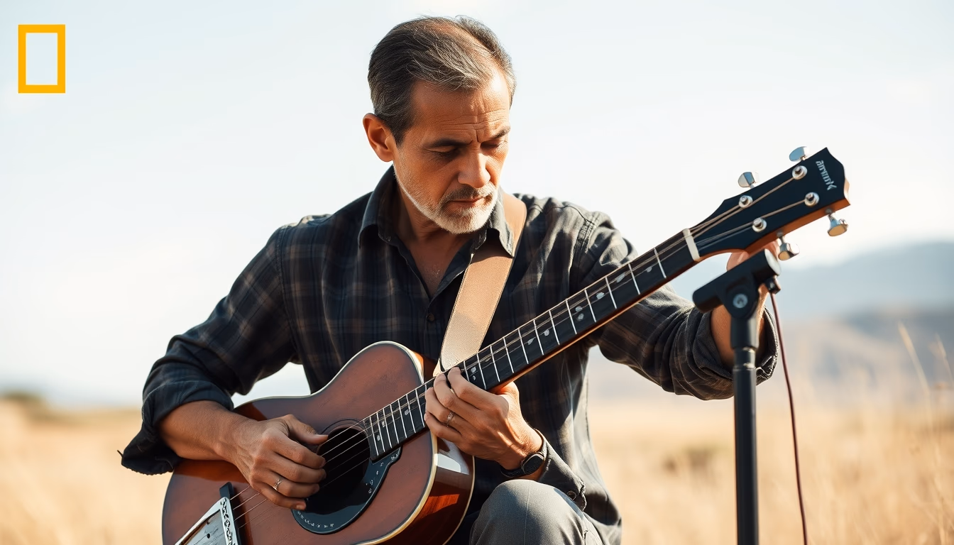 lap steel guitar in editorial style