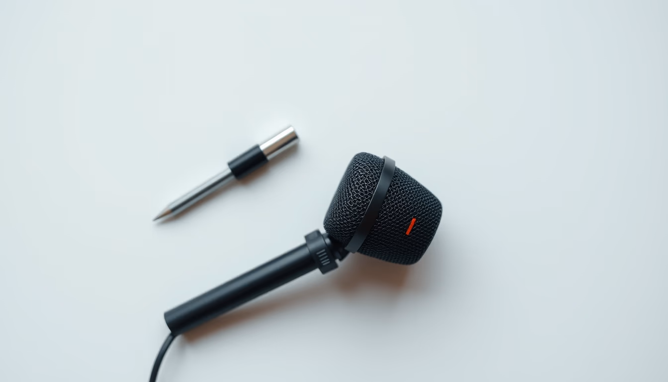 lapel mic clip in editorial style