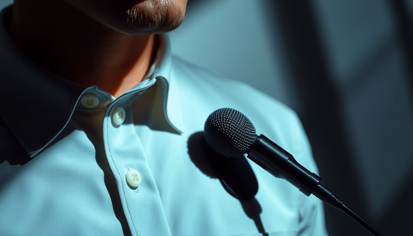 lapel mic clip in editorial style