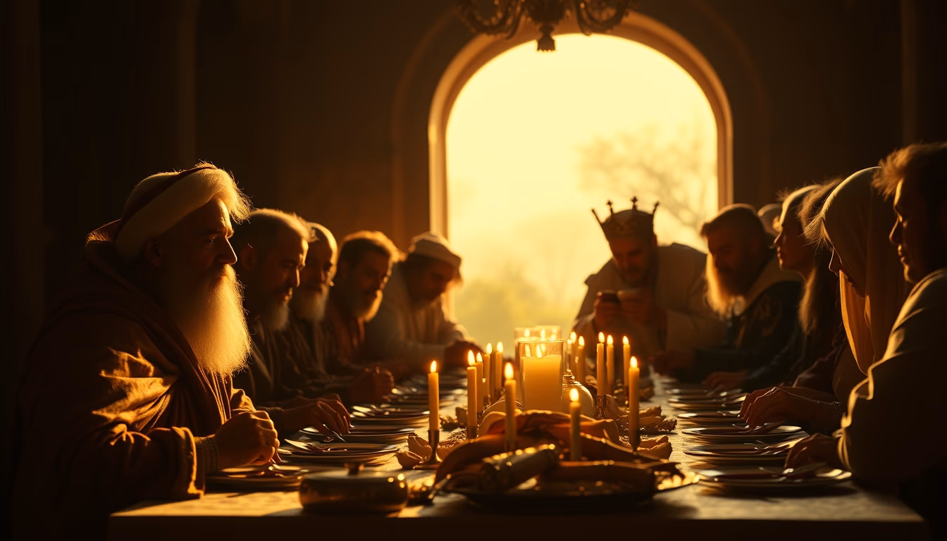 last supper detail in editorial style