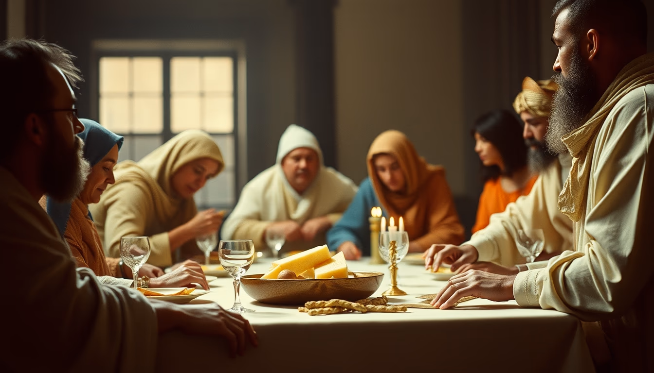 last supper detail in editorial style