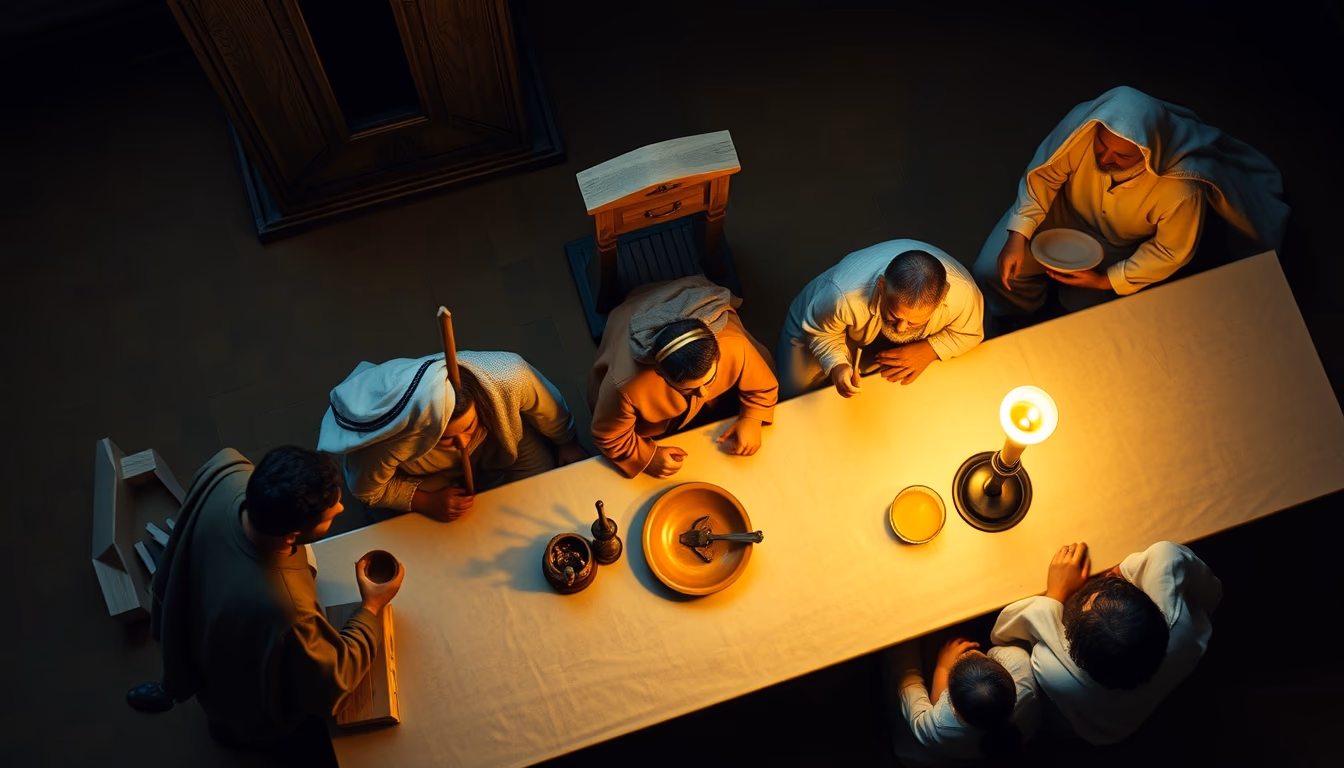 last supper detail in editorial style