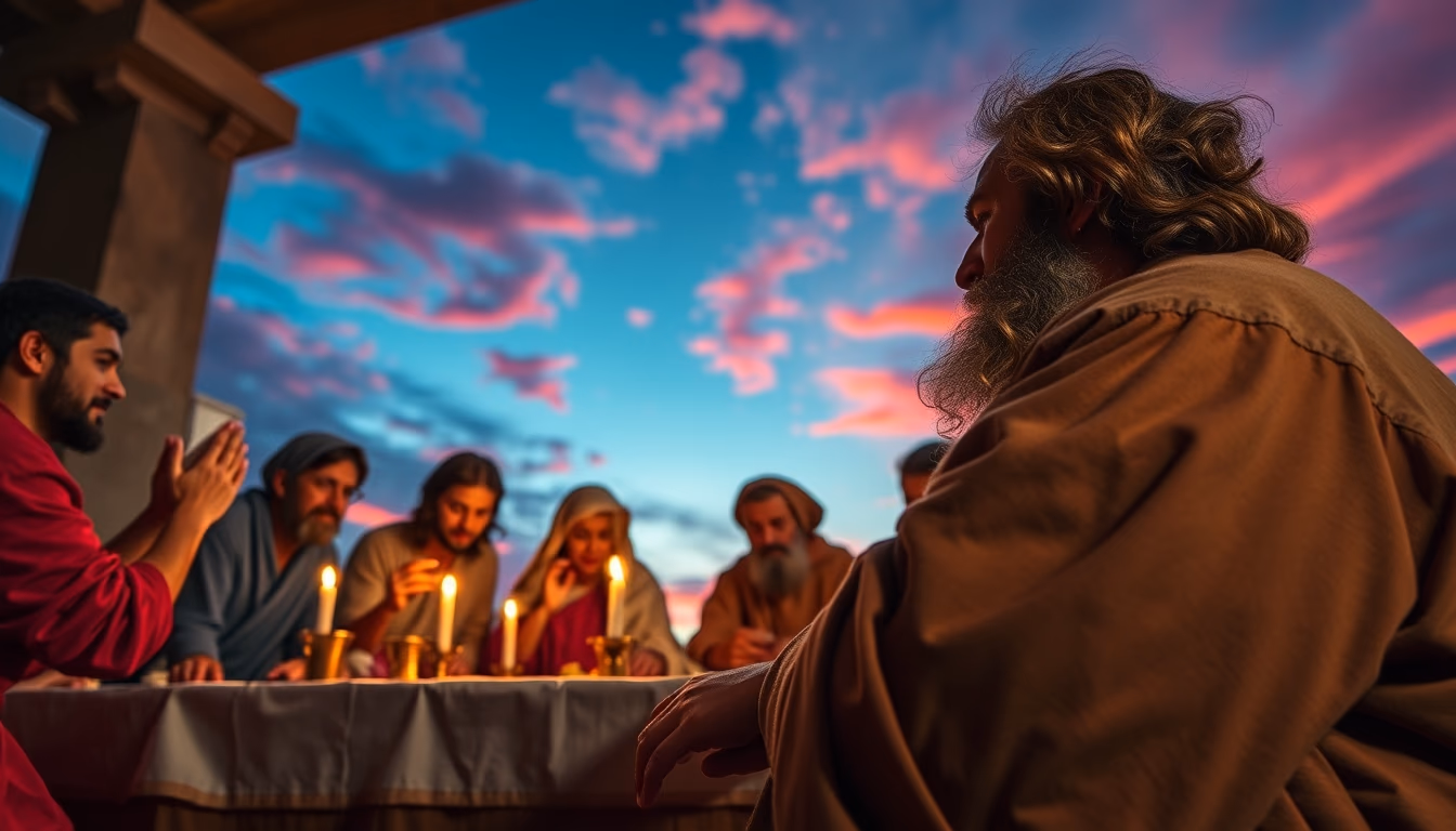 last supper detail in editorial style