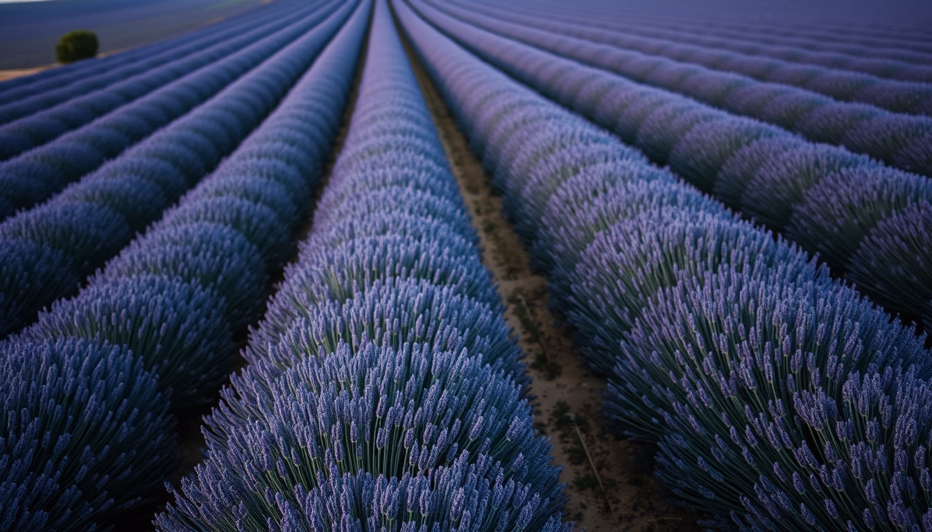 lavender field provence in editorial style