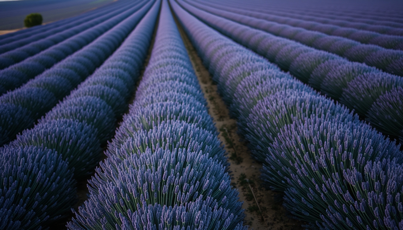 lavender field provence in editorial style