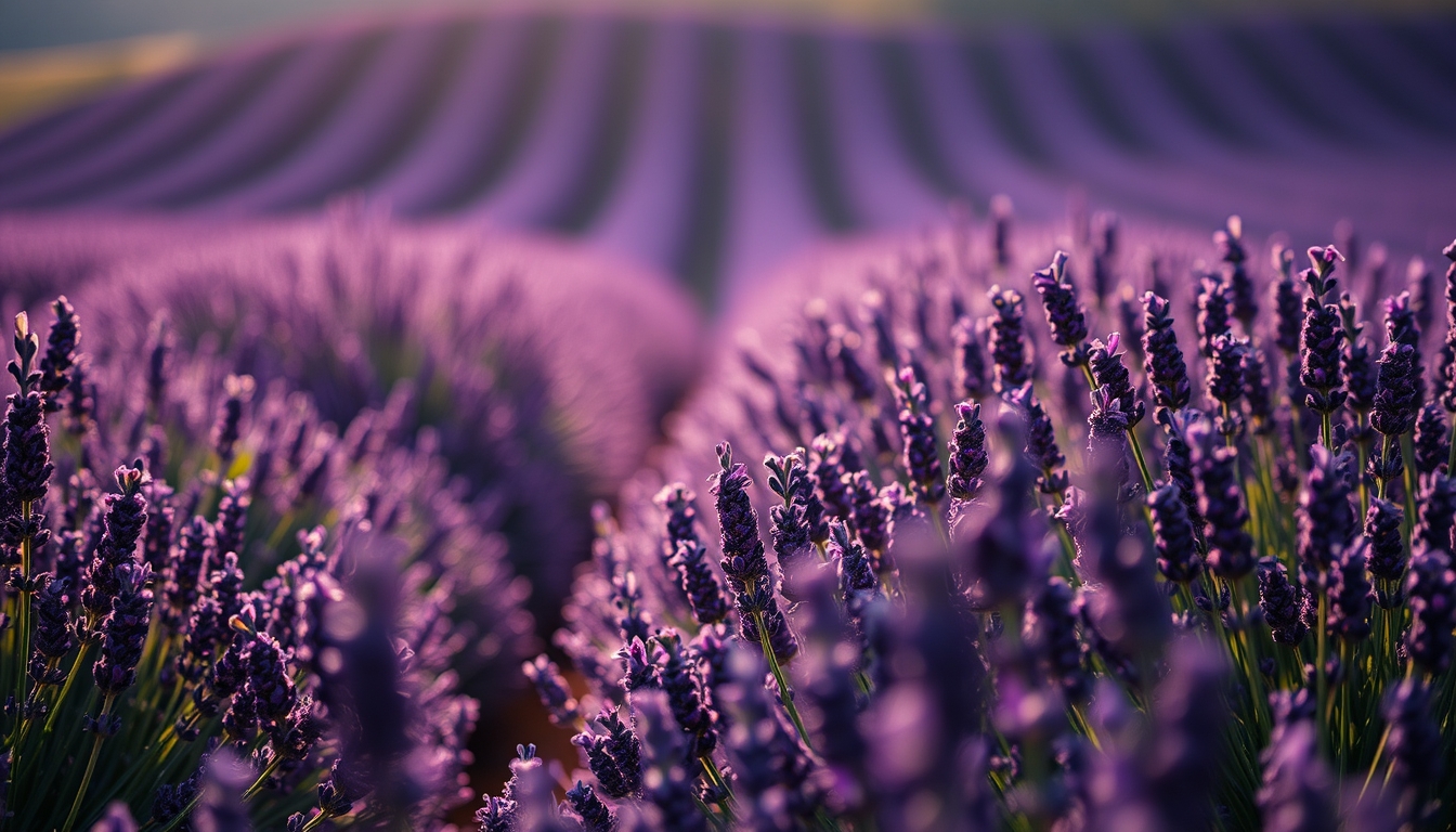 lavender field provence in editorial style