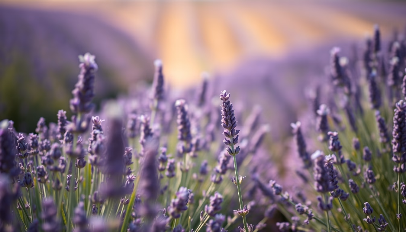 lavender field provence in editorial style