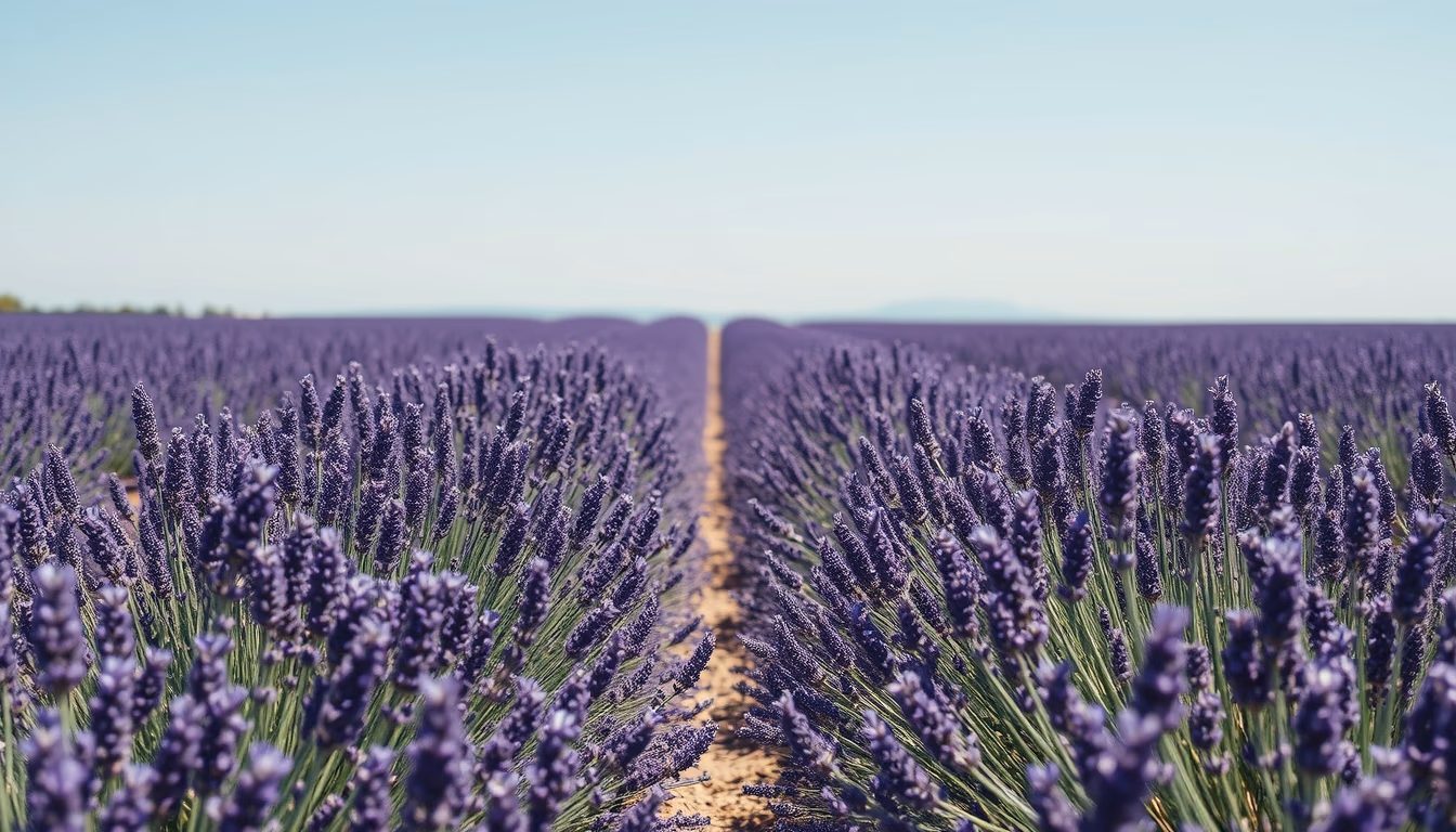 lavender field provence in editorial style