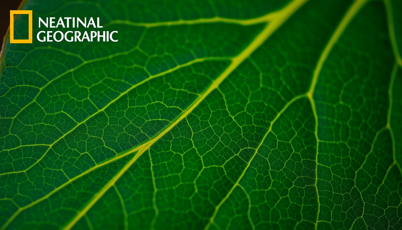 leaf vein pattern in editorial style