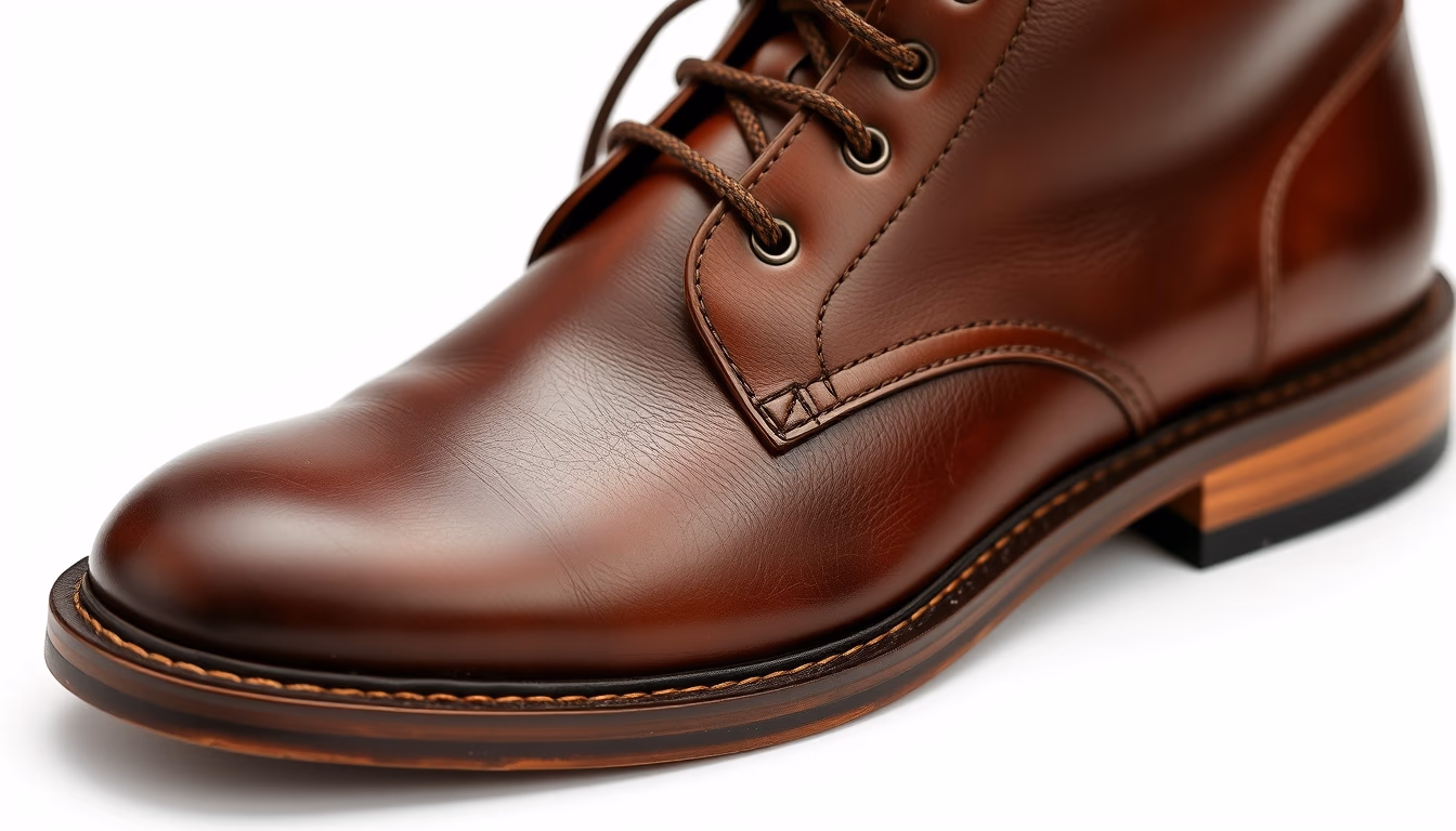 leather boots cobbler in editorial style