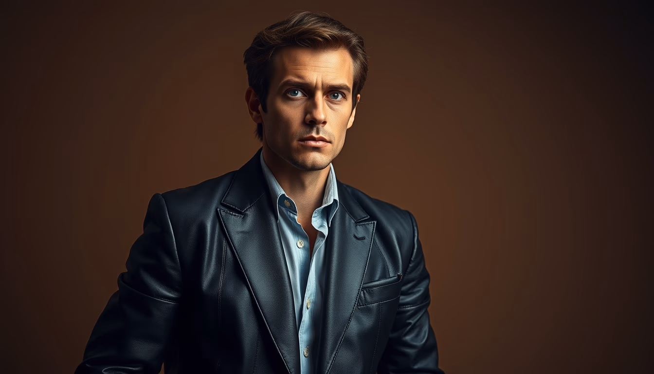 leather briefcase italian in editorial style