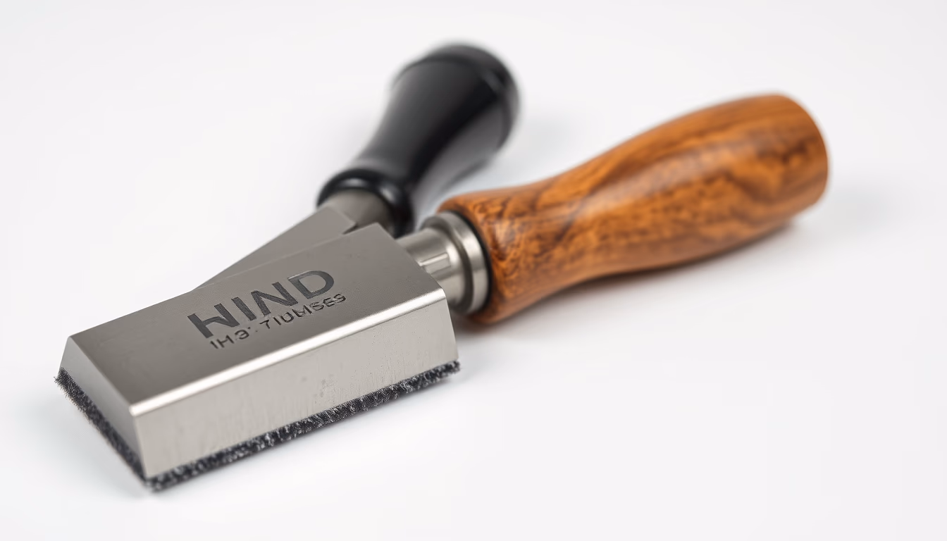 leather burnishing tool in editorial style