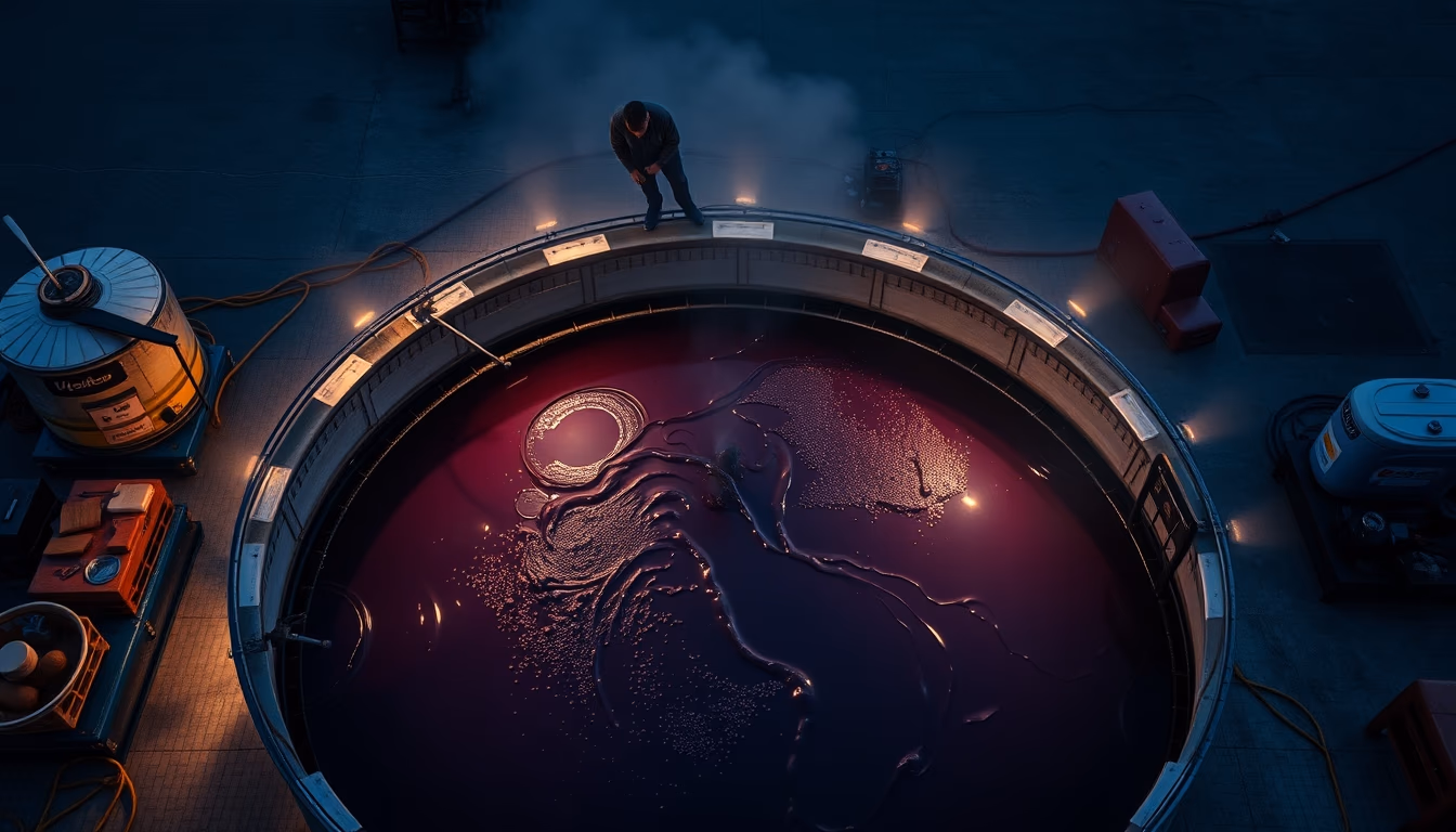 leather dyeing vat in editorial style