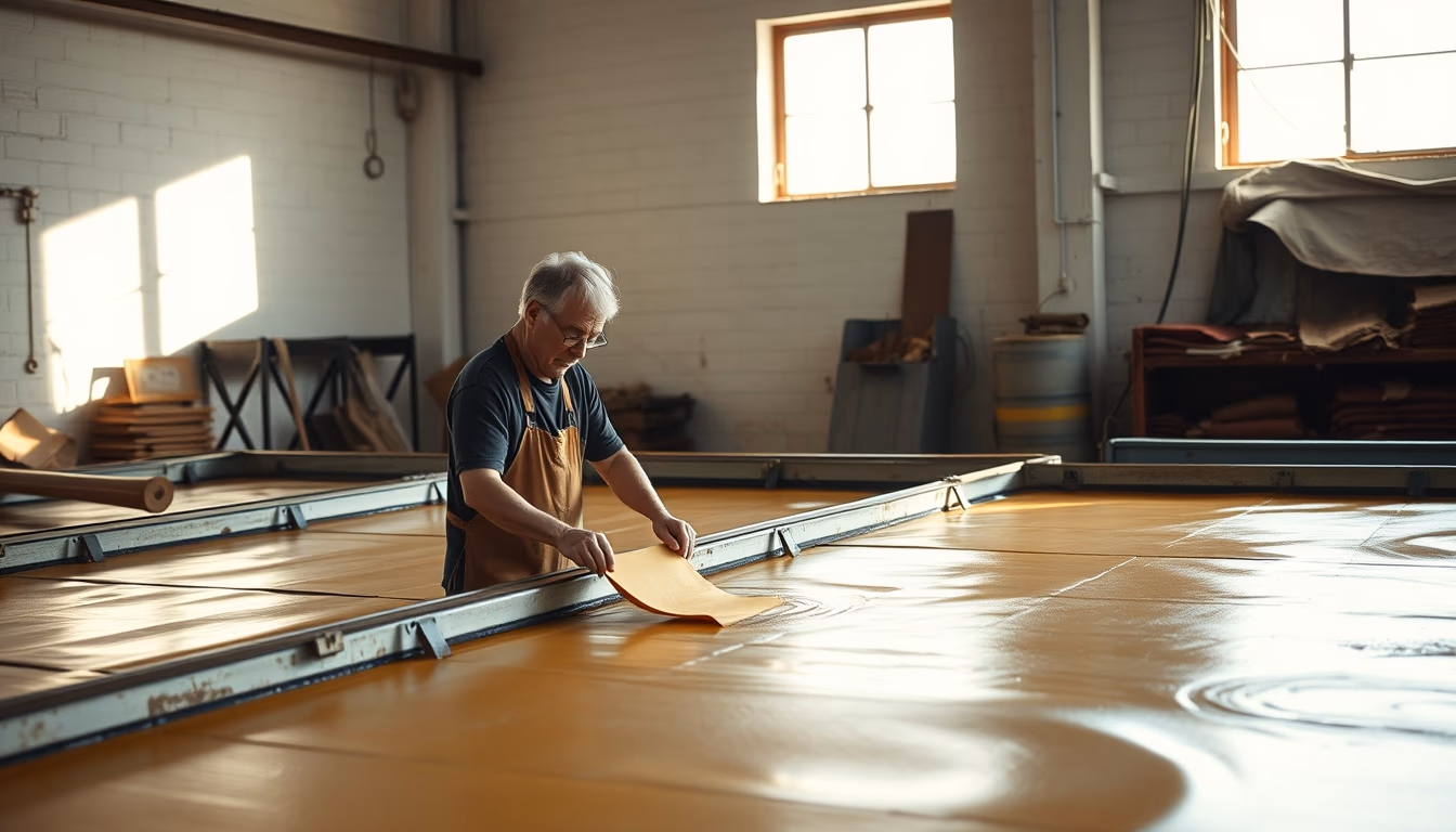leather dyeing vat in editorial style
