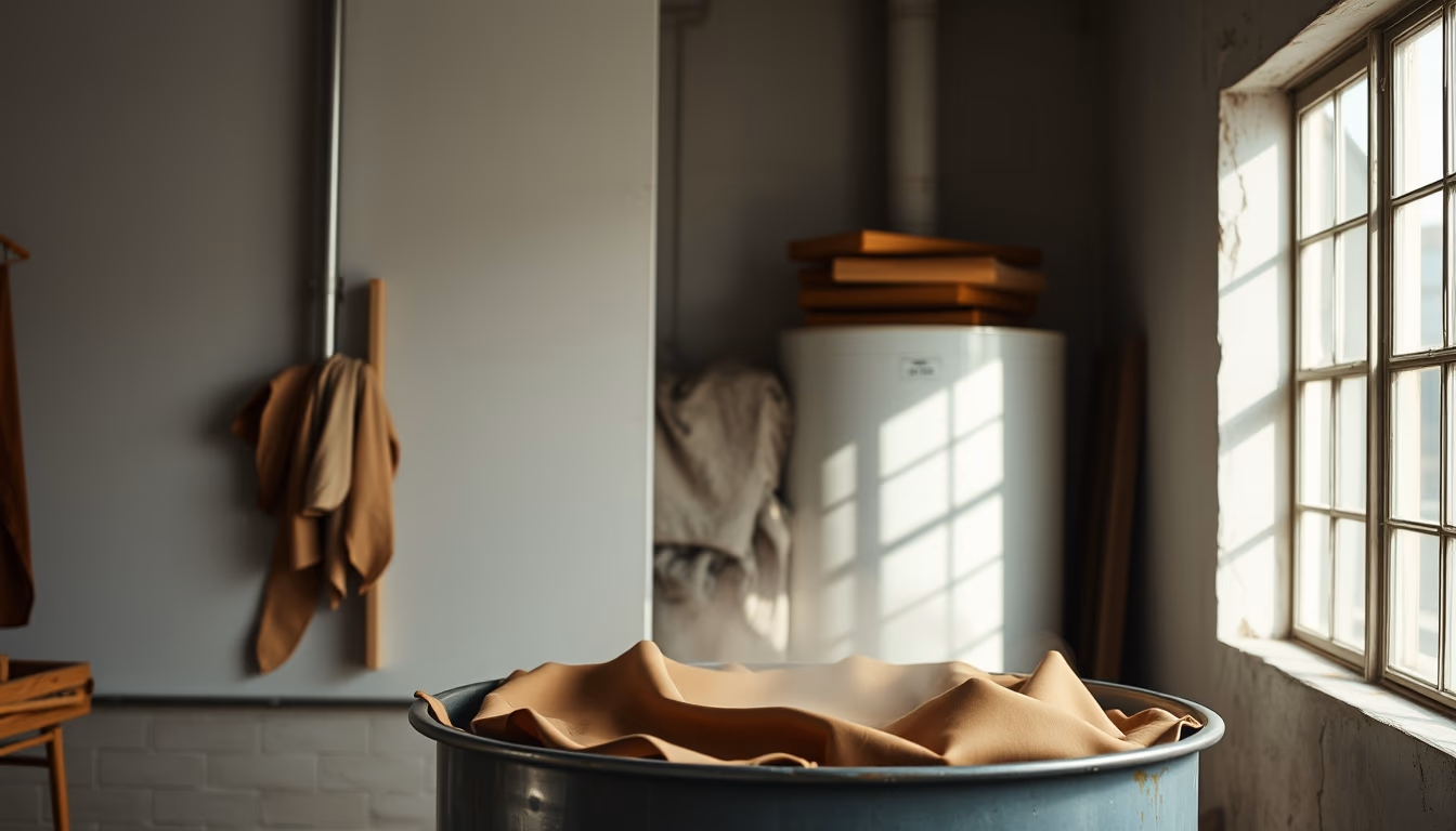 leather dyeing vat in editorial style