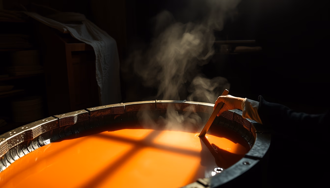 leather dyeing vat in editorial style