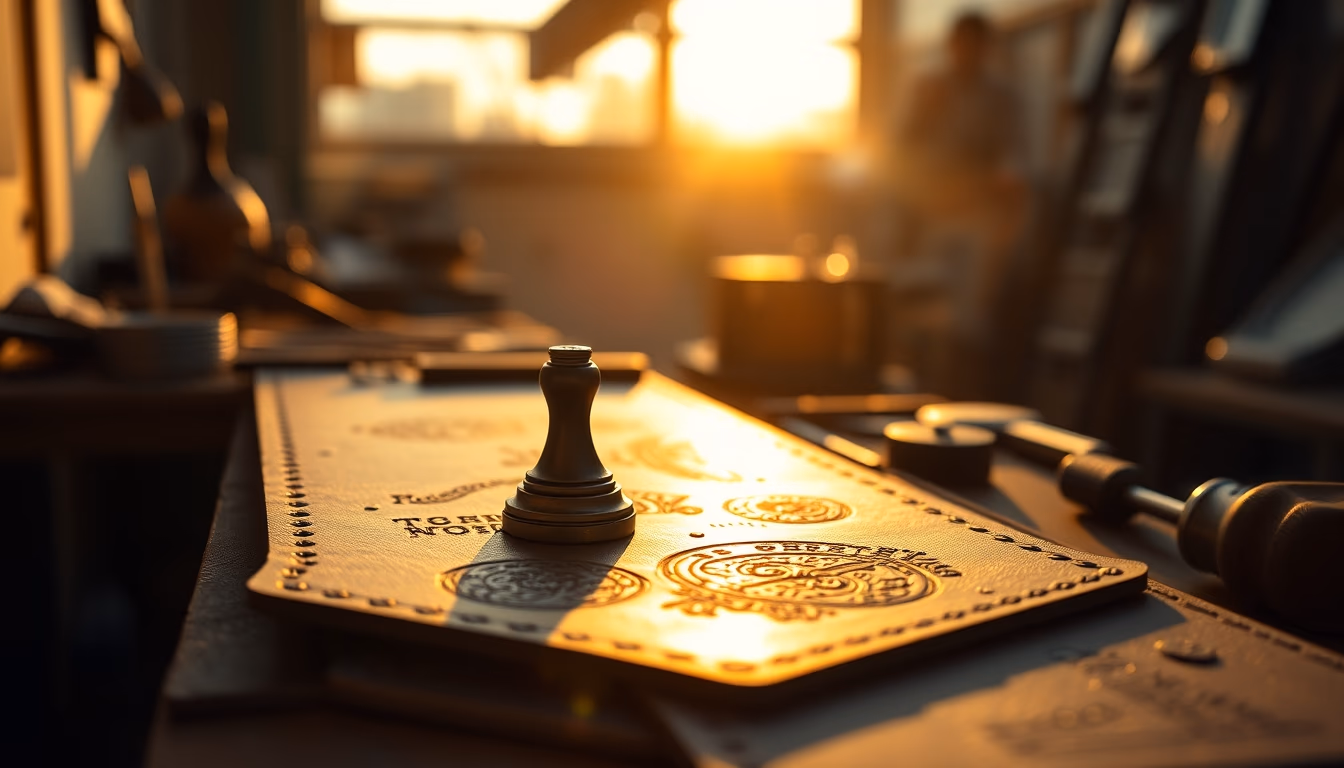 leather embossing tools in editorial style