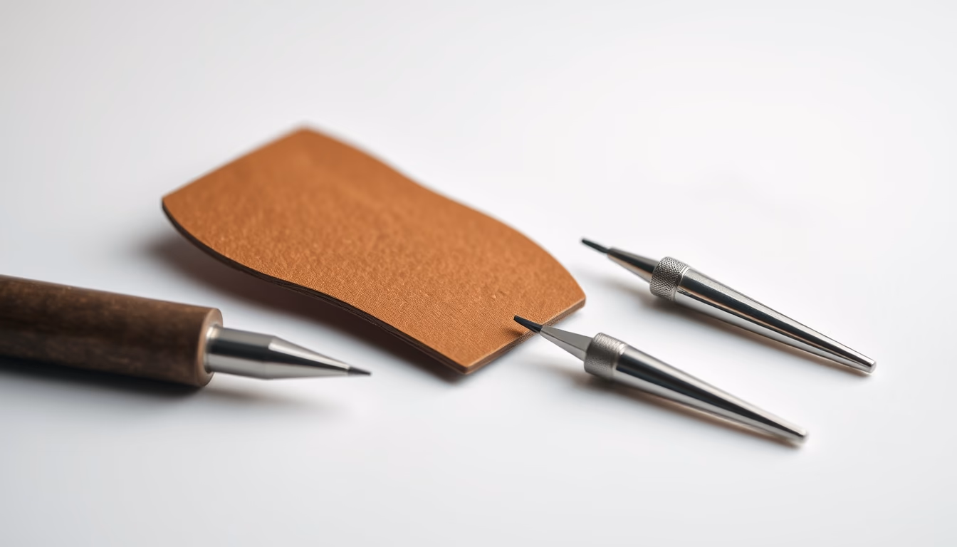 leather embossing tools in editorial style