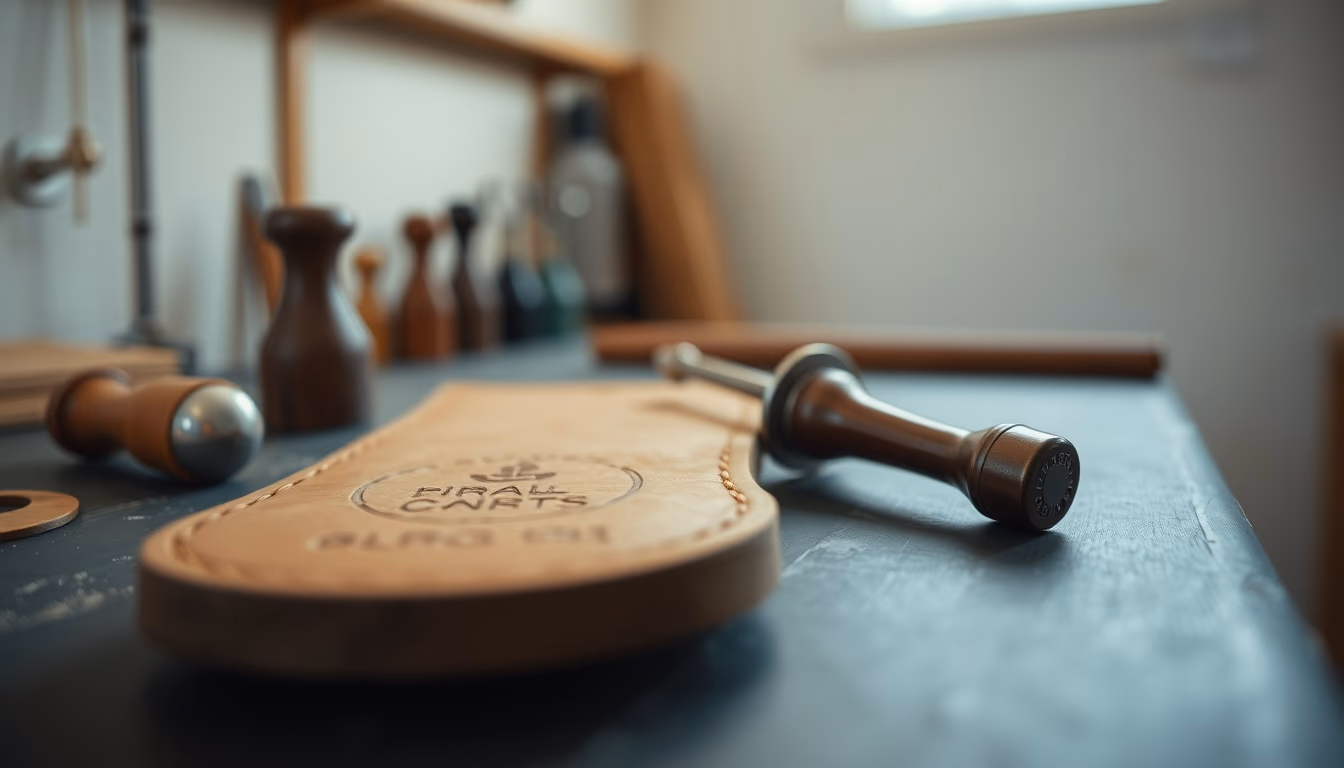 leather embossing tools in editorial style