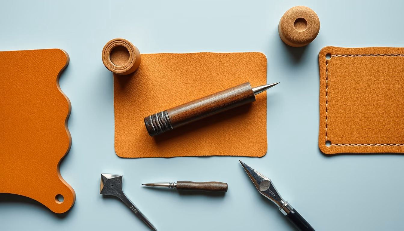 leather embossing tools in editorial style