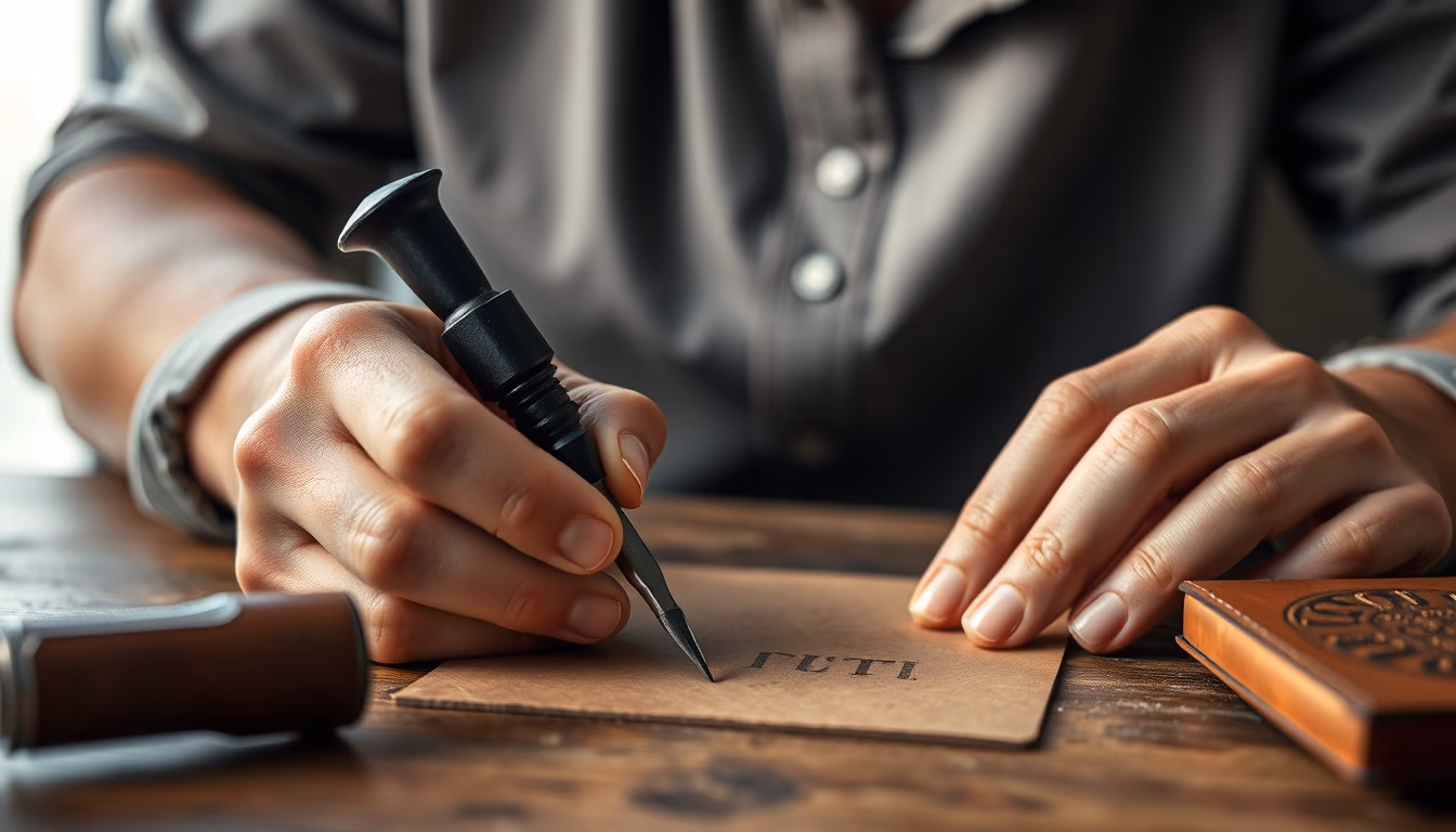 leather embossing tools in editorial style