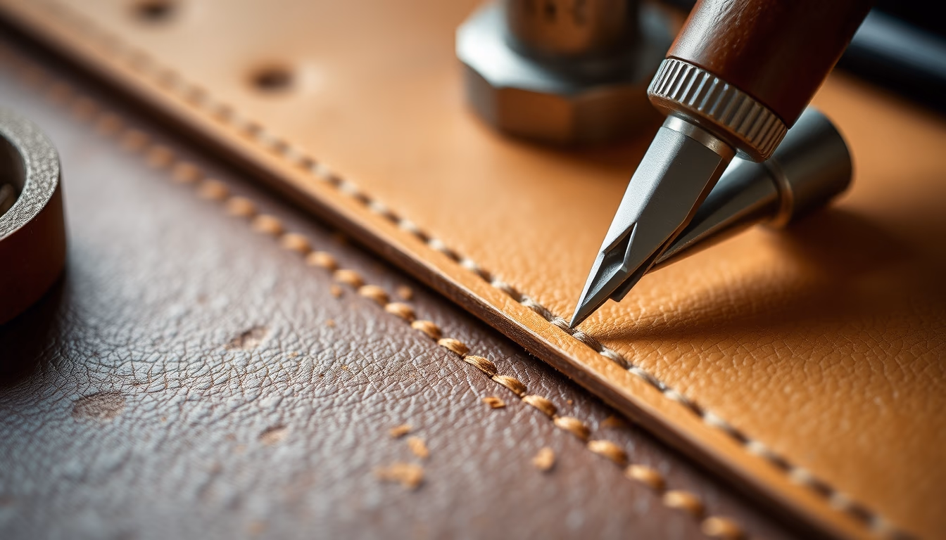 leather embossing tools in editorial style