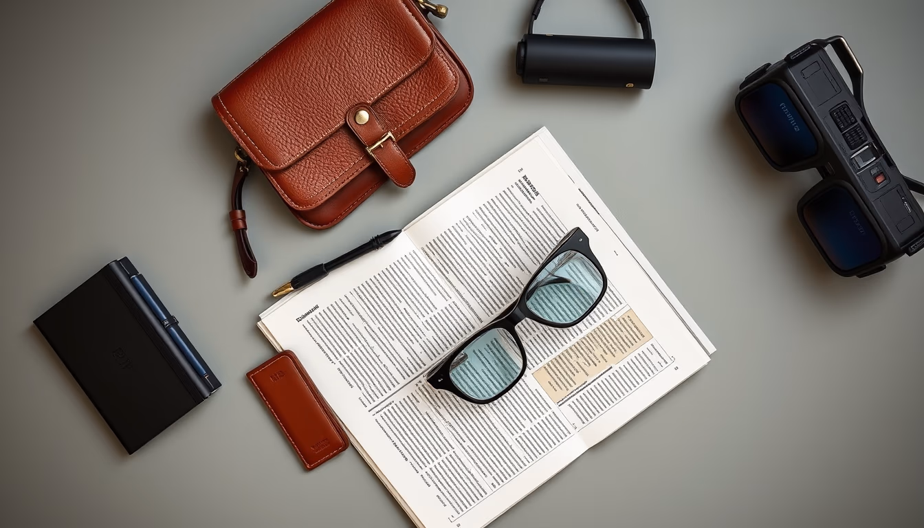leather journal travel in editorial style
