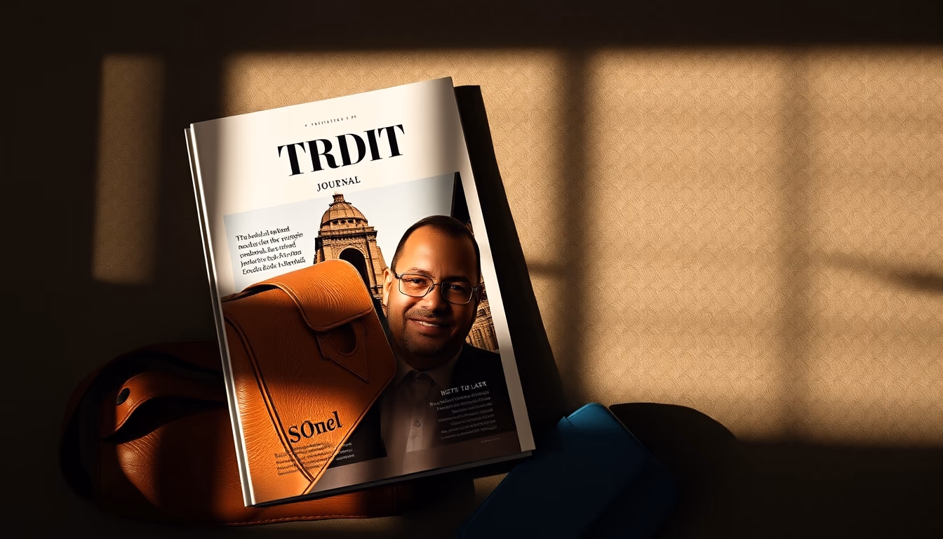 leather journal travel in editorial style