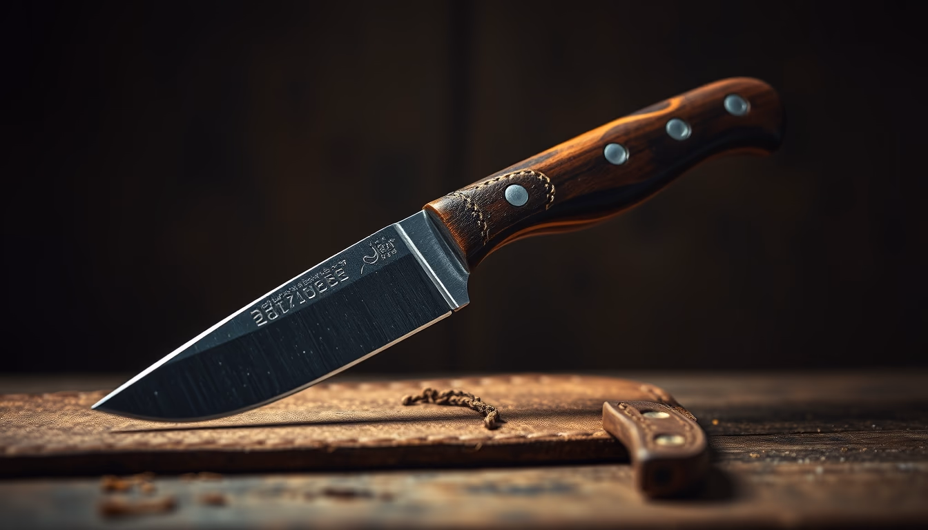 leather skiving knife in editorial style