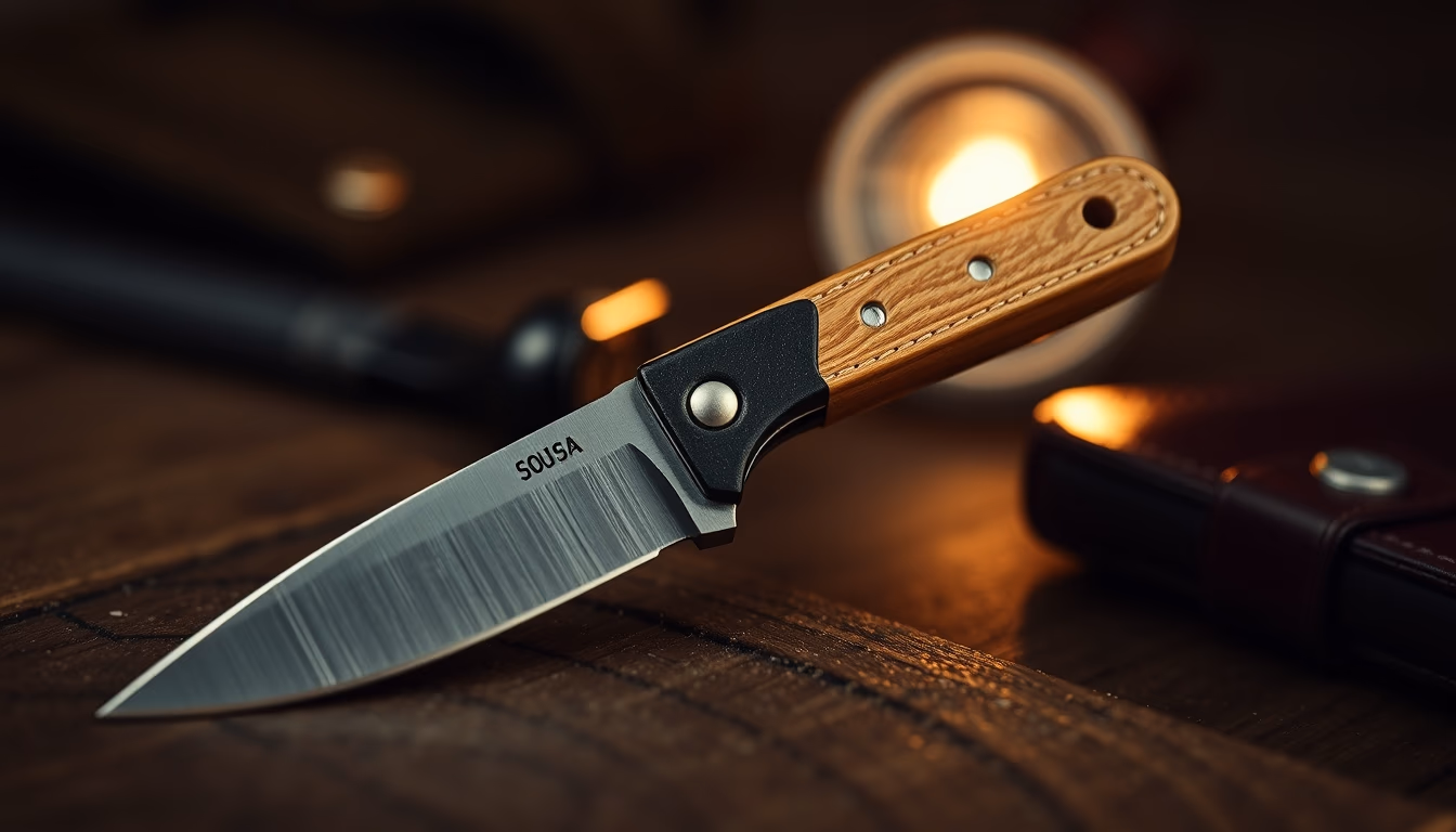 leather skiving knife in editorial style