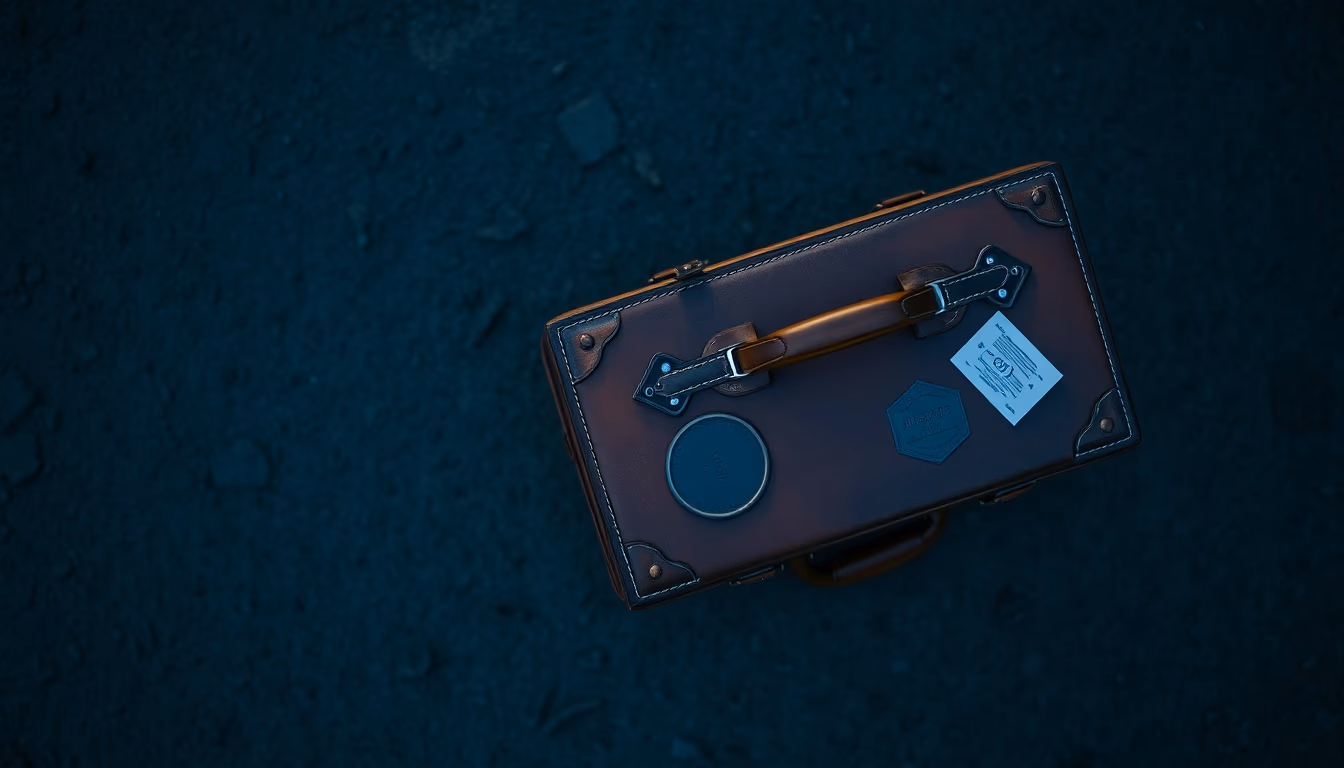 leather suitcase 1920s in editorial style