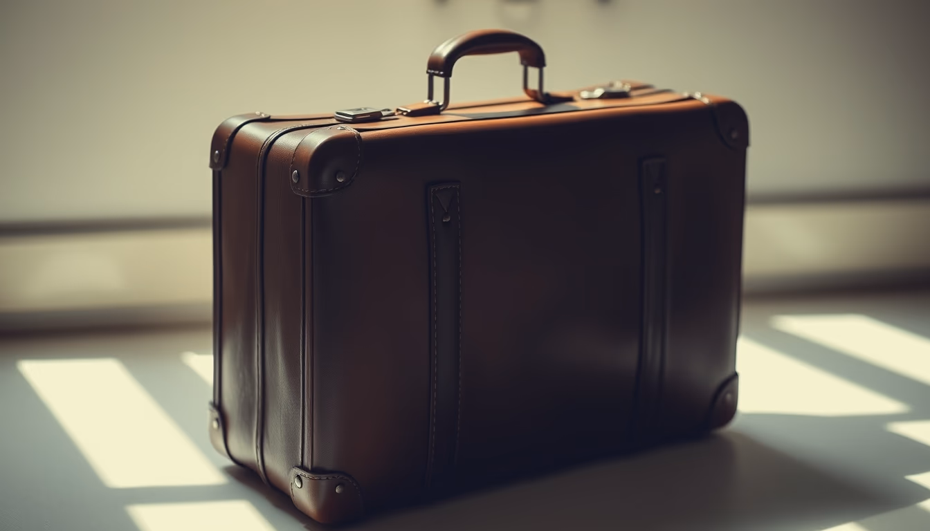 leather suitcase 1920s in editorial style