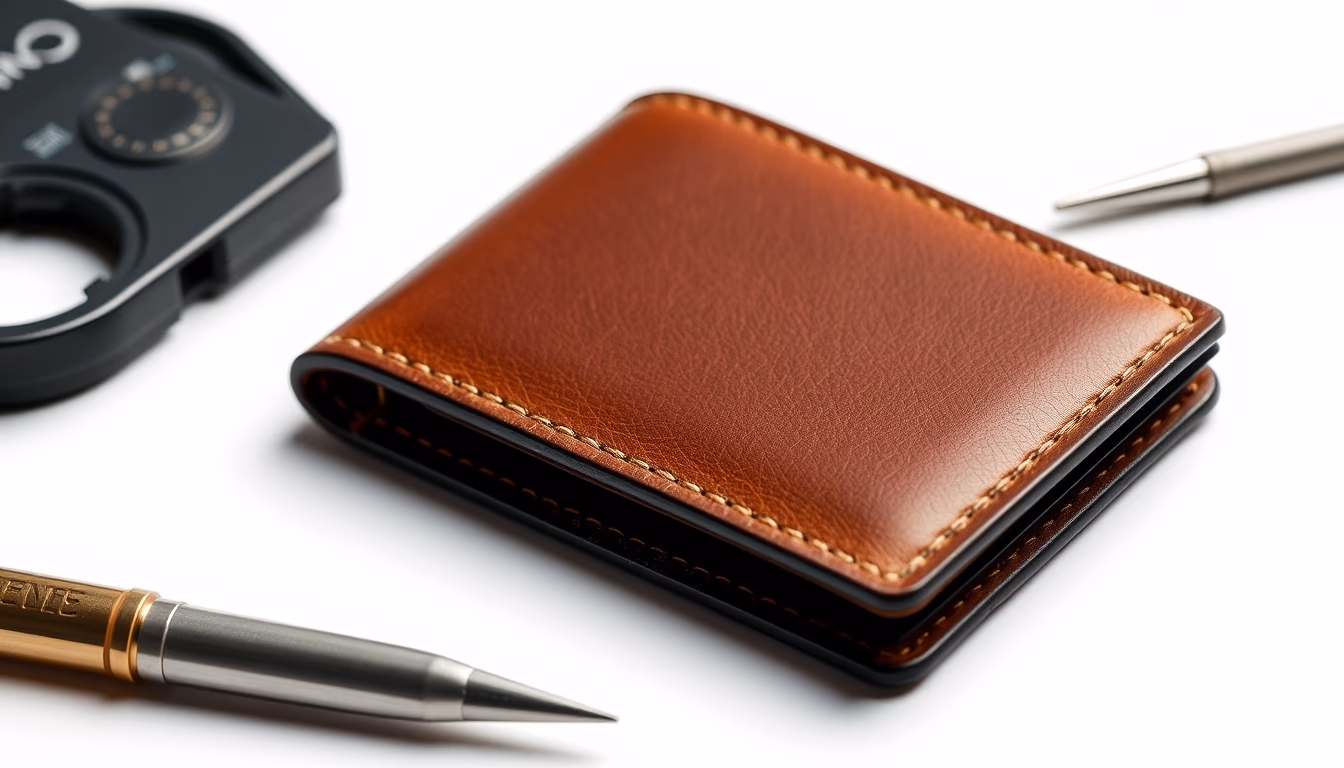 leather wallet handcrafted in editorial style