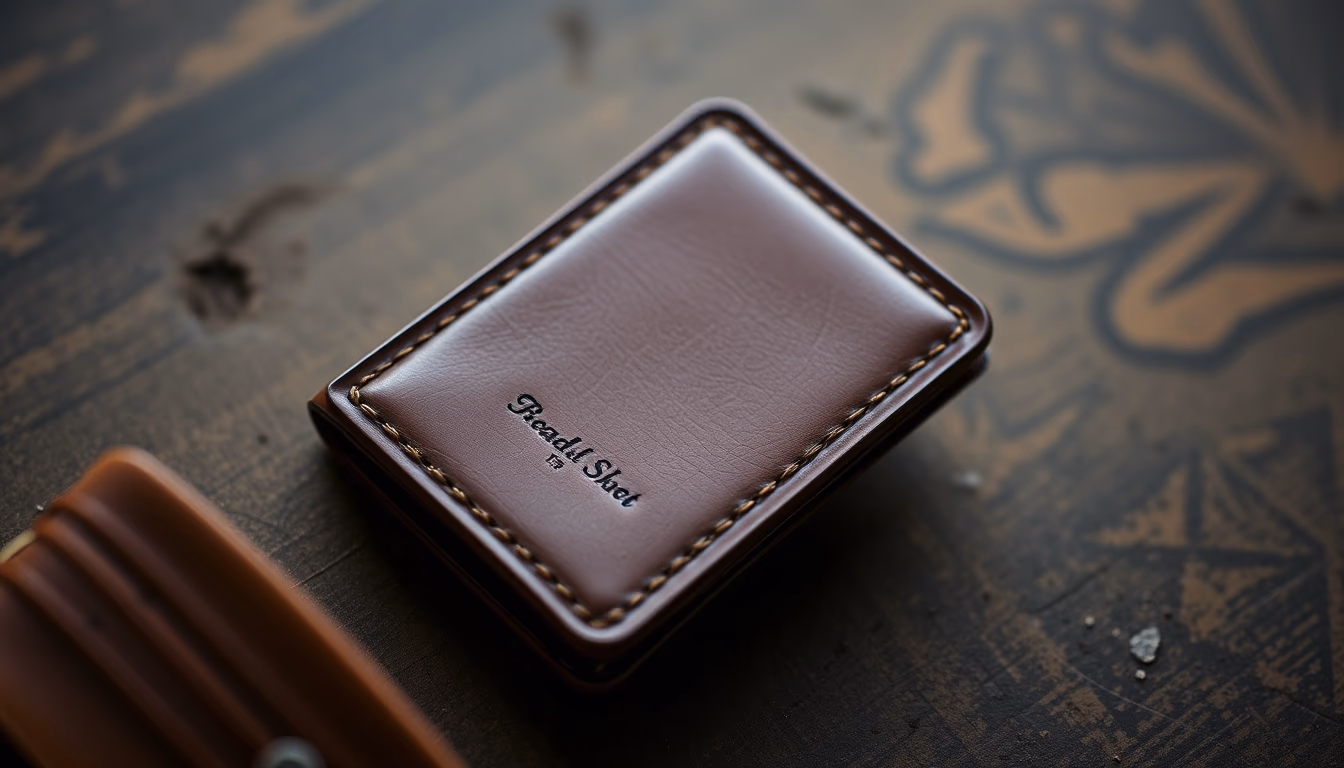 leather wallet handcrafted in editorial style