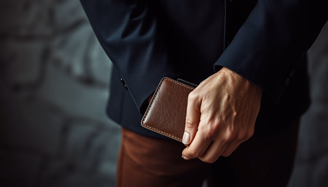 leather wallet handcrafted in editorial style