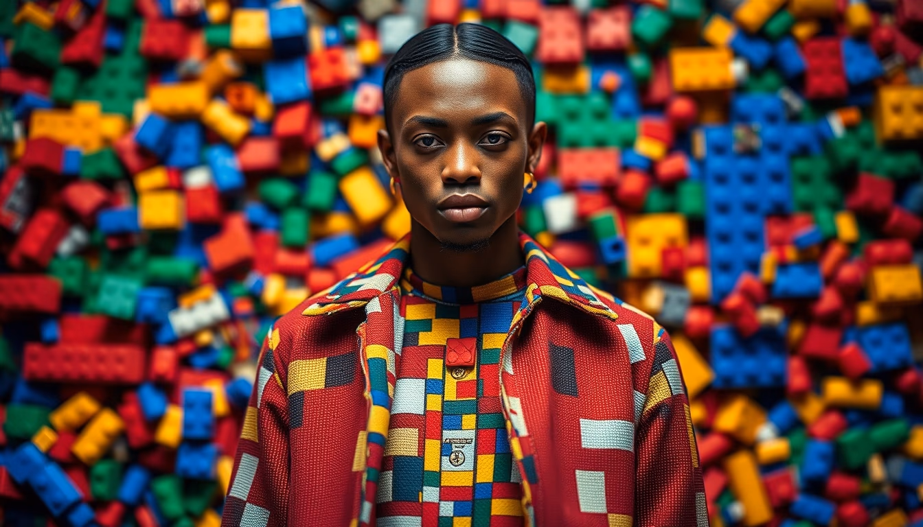 lego bricks colorful in editorial style