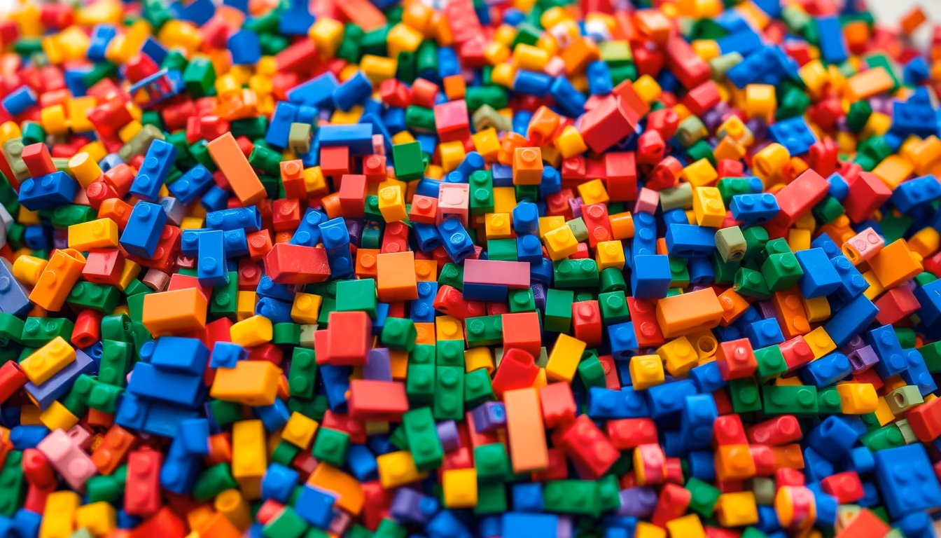 lego bricks colorful in editorial style