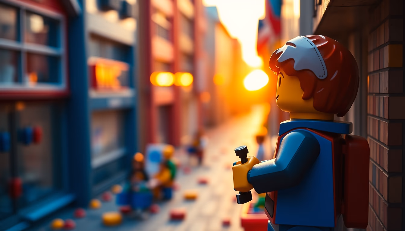 lego bricks colorful in editorial style