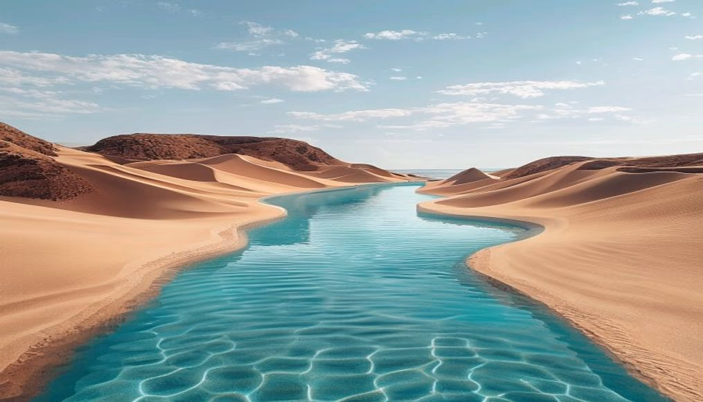 lencois maranhenses dunes pools in editorial style