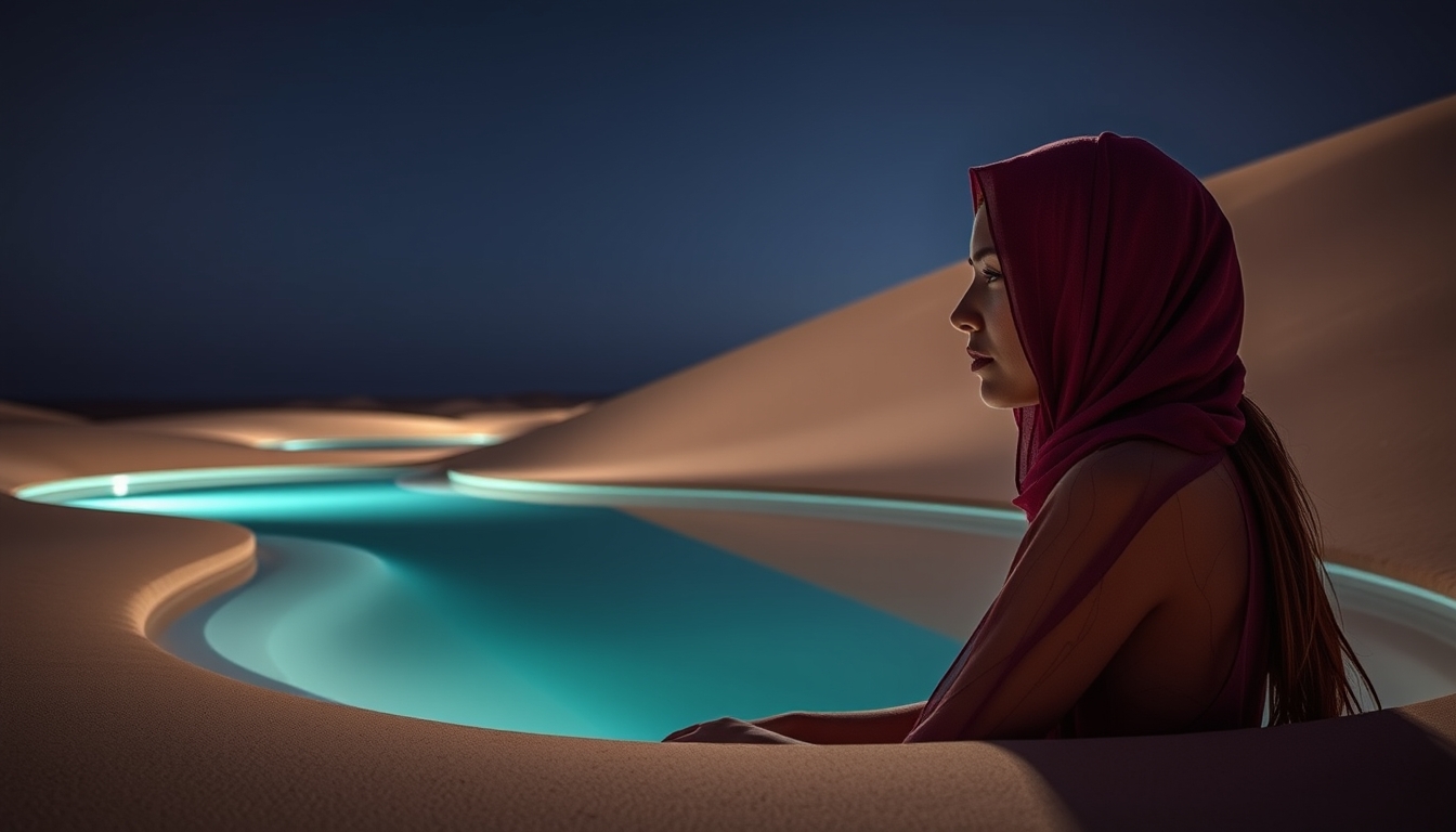 lencois maranhenses dunes pools in editorial style