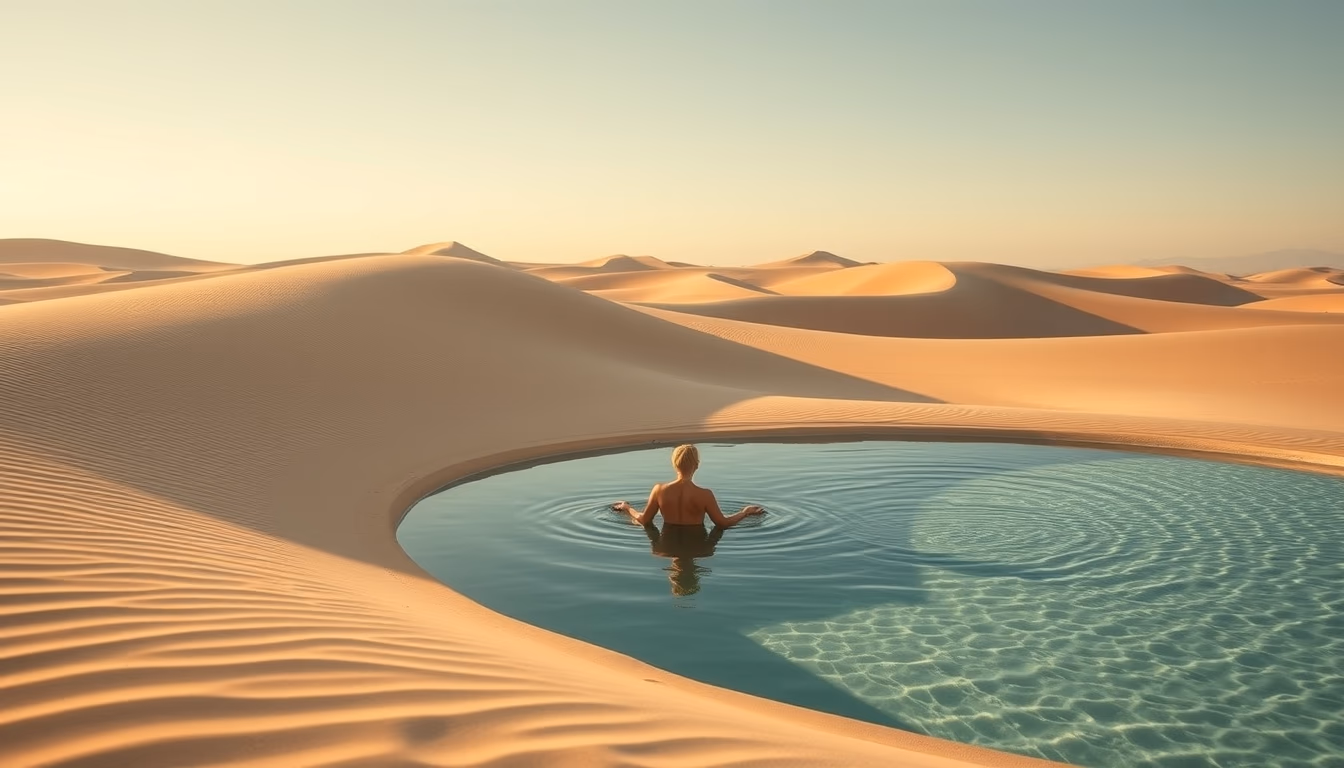 lencois maranhenses dunes pools in editorial style